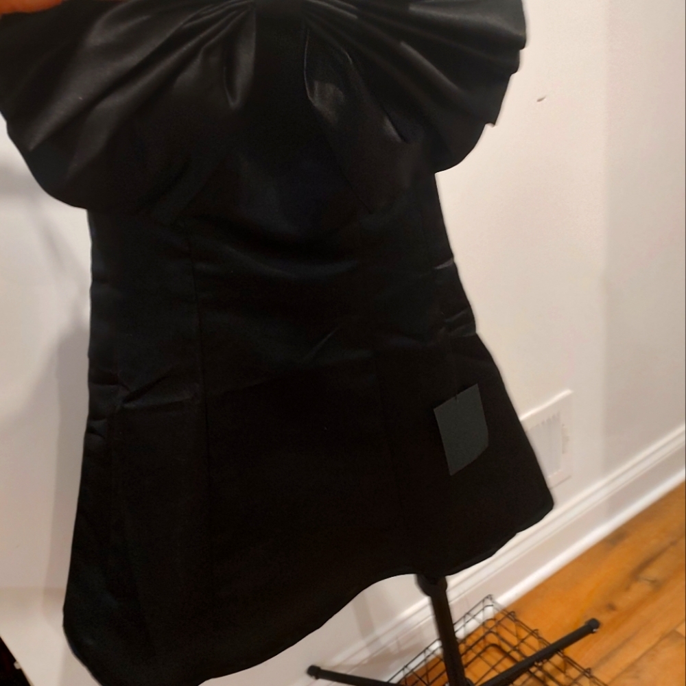 Lulu's Black Satin Mini Dress -NWT